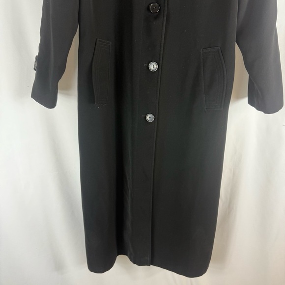 Gallery Womens Long Sleeve Button Front Black Long Trench Coat Jacket Size:4 - Picture 4 of 16